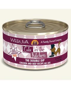 WERUVA Cats in the Kitchen The Double Dip – Chicken and Beef Recipe Au Jus Canned Cat Food 3.2 oz