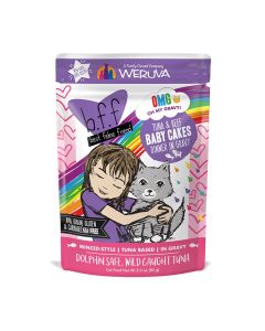 WERUVA b.f.f. OMG Tuna & Beef Baby Cakes Dinner in Gravy Cat Food 3 oz