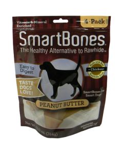 SmartBones Vegetable & Chicken Chews for Dogs Peanut Butter Medium 4 ct.