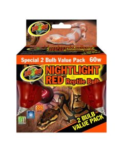 Zoo Med NightLight Red Reptile 60w  2 Bulb Value Pack
