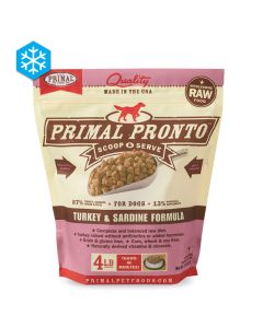 Primal Pronto Scoop & Serve Wholesome Raw Turkey & Sardine Formula for Dogs 4 lb.