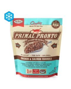 Primal Pronto Scoop & Serve Wholesome Raw Chicken & Salmon Formula for Cats 1 lb.