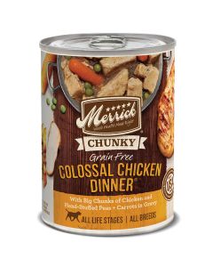 Merrick Chunky Grain Free Colossal Chicken Dinner in Gravy Dog Food 12.7oz