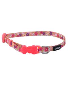 Coastal Li'l Pals Adjustable Dog Collar Multicolored Daisies 5/16" x 8"-12"