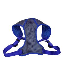 Coastal Comfort Soft Sport Wrap Adjustable Dog Harness Grey with Blue Large 1" x 28"-36"