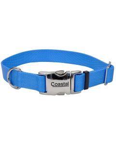 Coastal Adjustable Dog Collar with Metal Buckle Blue Lagoon 3/4" x 14"-20"