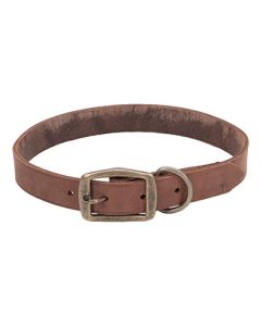 Coastal Circle T Rustic Leather Town Dog Collar Chocolate 1" X 22"