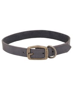 Coastal Circle T Rustic Leather Town Collar Slate Grey 5/8" X 16"