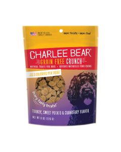 Charlee Bear Bear Crunch All Natural Grain Free Treat Turkey, Sweet Potato & Cranberry 8 oz.