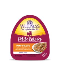 Wellness Petite Entrees Mini-Filets Roasted Chicken, Beef, Carrots & Green Beans in Gravy 3oz Tub