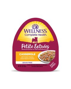 Wellness Petite Entrees Casserole Tender Chicken, Green Beans & Carrots Dog Food 3oz Tub