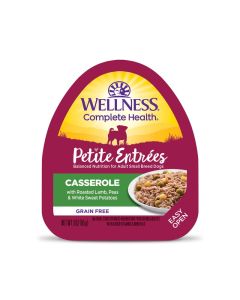 Wellness Petite Entrees Casserole Roasted Lamb, Peas & Sweet Potatoes Dog Food 3oz Tub