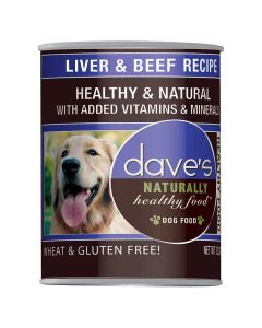 Dave’s Naturally Healthy Food Liver & Beef Recipe Can Food for Dogs 13.2 oz.