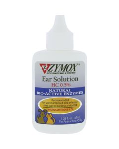 Zymox Ear Solution HC 0.5% Natural Bio-Active Enzymes 1.25 oz.