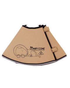 The Comfy Cone Tan Large 13.5" - 16.5" Neck, Depth is 10"