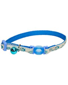 Coastal Safe Cat Glow in the Dark Adjustable Breakaway Collar Blue Fish