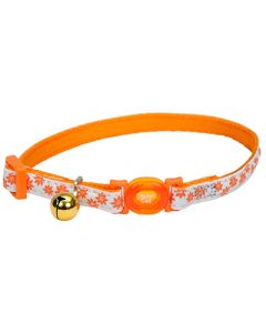 Coastal Safe Cat Glow in the Dark Adjustable Breakaway Collar Orange Flowers
