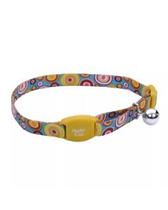 Coastal Safe Cat Golden Kaleidoscope Adjustable Breakaway Collar 3/8" X 8"-12"