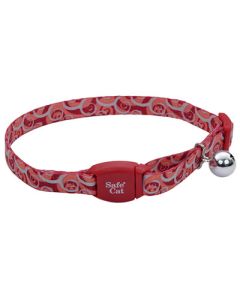 Coastal Safe Cat Adjustable Breakaway Collar with Magnetic Buckle 3/8" X 8"-12" Garnet Swirls