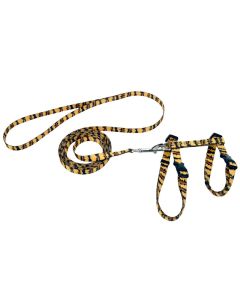 Coastal Figure "H" Fashion Adjustable Cat Harness & 6' Leash Combo Tiger