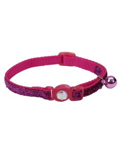 Coastal Safe Cat Pink Jeweled Buckle Adjustable Breakaway Cat Collar 3/8" X 8"-12"