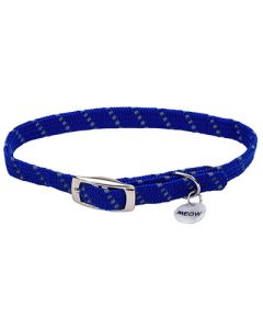 Coastal ElastaCat Reflective Safety Stretch Collar with Reflective Charm Blue
