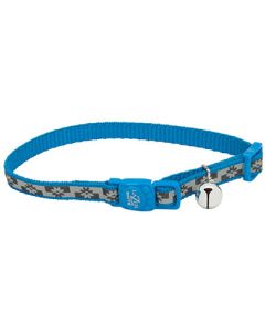 Coastal Lazer Brite Reflective Adjustable Breakaway Cat Collar Blue Lagoon Flowers