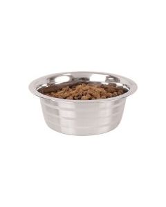 Indipets Sliver Stripes Stainless Steel Feeding Dish 0.5 Pint