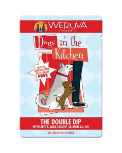WERUVA Dogs In The Kitchen Double Dip Beef & Wild Salmon Pouch 2.8oz