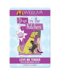 WERUVA Dogs In The Kitchen Love Me Tender Chicken Breast Au Jus Pouch 2.8oz