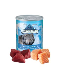 Blue Buffalo Blue Wilderness Denali Dinner W/Wild Salmon, Venison & Halibut 12.5 oz.
