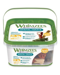 Whimzees Dental Treats for Dogs Variety Pack Medium 28 ct