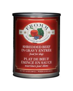 Fromm Four-Star Nutritionals Shredded Beef in Gravy Wet Dog Food 12oz.