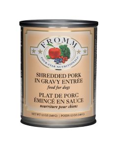 Fromm Four-Star Nutritionals Shredded Pork in Gravy Wet Dog Food 12oz.