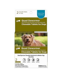 Elanco Quad Dewormer Medium 25-45 lbs. 2 pk.