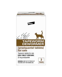 Elanco Tapeworm Dewormer for Cats 3 Tablet Package