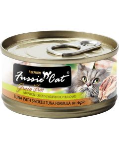 Fussie Cat Premium Grain Free Tuna & Smoked Tuna In Aspic 2.82oz Can