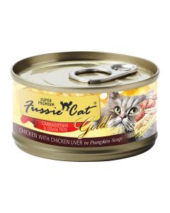 Fussie Cat Gold Super Premium Grain Free Chicken & Chicken Liver in Pumpkin Soup 2.82oz Can