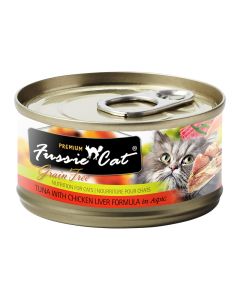 Fussie Cat Premium Grain Free Tuna & Chicken Liver 2.82oz Can