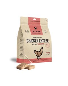 Vital Essentials Freeze-Dried Raw Chicken Entree Dog Food Mini Patties 14 oz. Bag