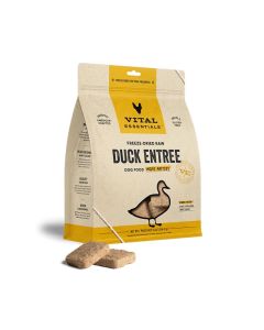 Vital Essentials Freeze-Dried Raw Duck Entree Dog Food Mini Patties 14 oz. Bag