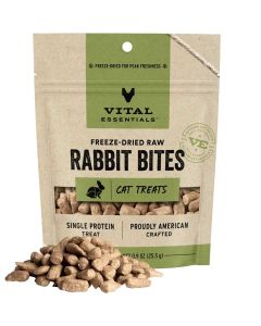 Vital Essentials Freeze-Dried Raw Rabbit Bites Cat Treats 0.9 oz.