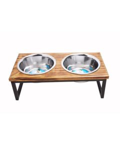 Indipets Luxe Craft Contemporary Wooden Diner 2 Quart