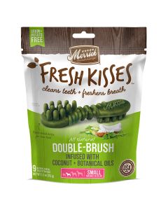 Merrick Fresh Kisses All Natural Double-Brush Dental Treat Coconut Oil/Botanicals 6 oz SM 9ct