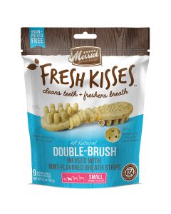 Merrick Fresh Kisses All Natural Double-Brush Dental Treat Mint 6 oz Small (9ct)
