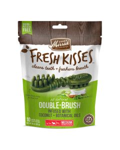 Merrick Fresh Kisses All Natural Double-Brush Dental Treat Coconut & Botanicals 10 oz Medium (10ct)