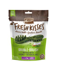 Merrick Fresh Kisses All Natural Double-Brush Dental Treat Coconut & Botanicals 10 oz Large (7ct)