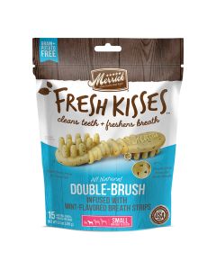 Merrick Fresh Kisses All Natural Double-Brush Dental Treat Mint 10 oz Small (15ct)