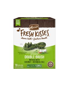 Merrick Fresh Kisses All Natural Double-Brush Dental Coconut/Botanicals Pantry Box Extra SM 78ct