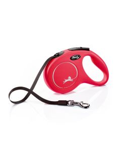 Flexi New Classic Retractable Tape Leash Red 16 ft For Medium Dogs up to 55 lbs